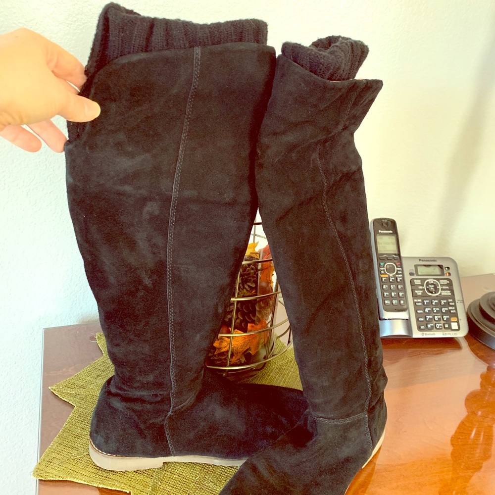 Corso Como Black Suede Tall Boots